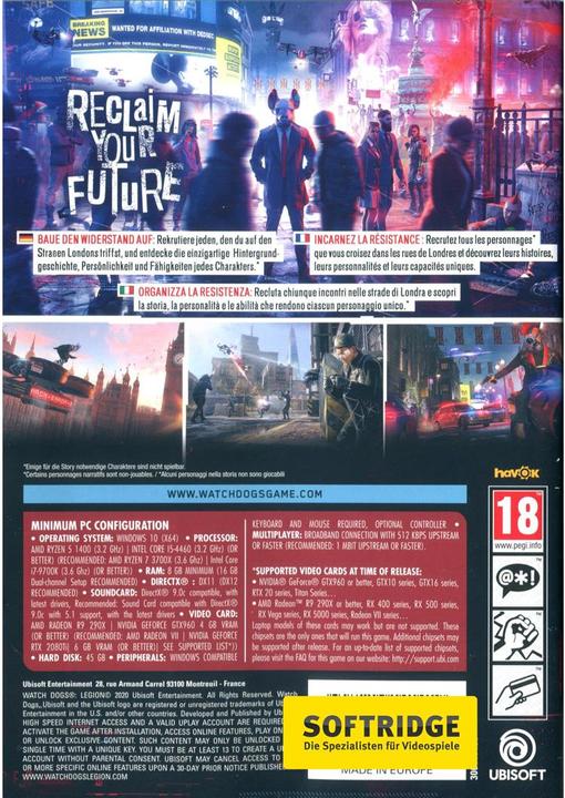 Produktbild Ubisoft Watch Dogs: Legion (PC, DE)