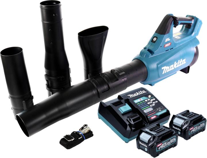 Makita UB 001 GD201 Souffleur de feuilles à batterie 40 V max. Brushless + 2x batterie 2,5 Ah + chargeur (Fonctionnement sur batterie, Aspirateurs à feuilles)