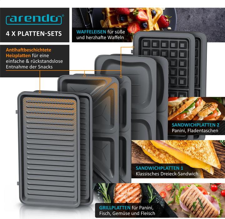 Produktbild Arendo 3-in-1-Sandwichmaker
