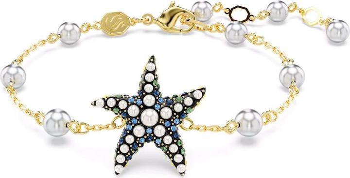 Swarovski Idyllia Armband Kristallperlen Seestern Mehrfarbig Gold (19.50 cm, Swarovski Metall)