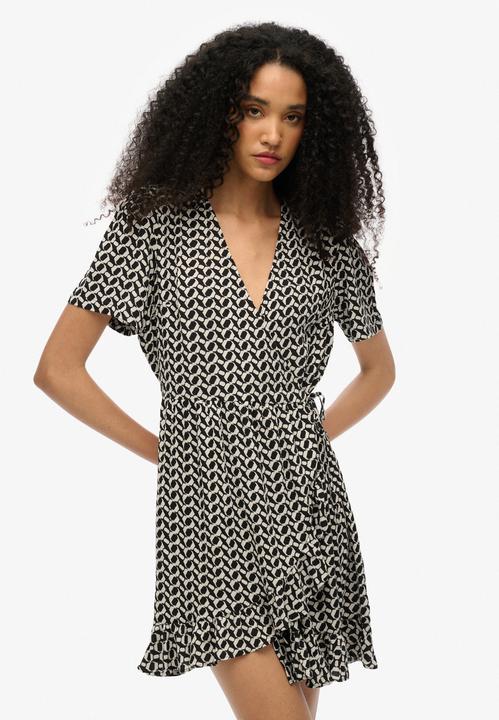 Image du produit Superdry Robe portefeuille courte imprimée à manches courtes (10)