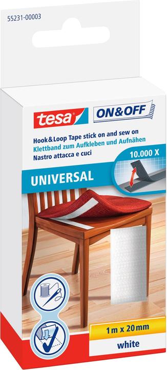 tesa On&Off Klettband, selbstklebend (20 mm)