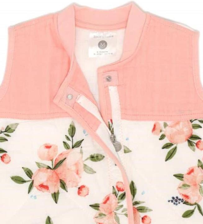 Image du produit little unicorn Turbulette en mousseline de coton matelassée taille S - Watercolor Roses (68 cm)