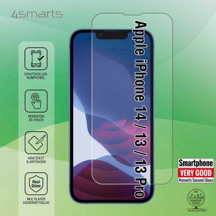 Actual product image 4smarts Second Glass 2.5D iPhone 13 / 13 Pro (1 Piece, Apple iPhone 13, Apple iPhone 16e)