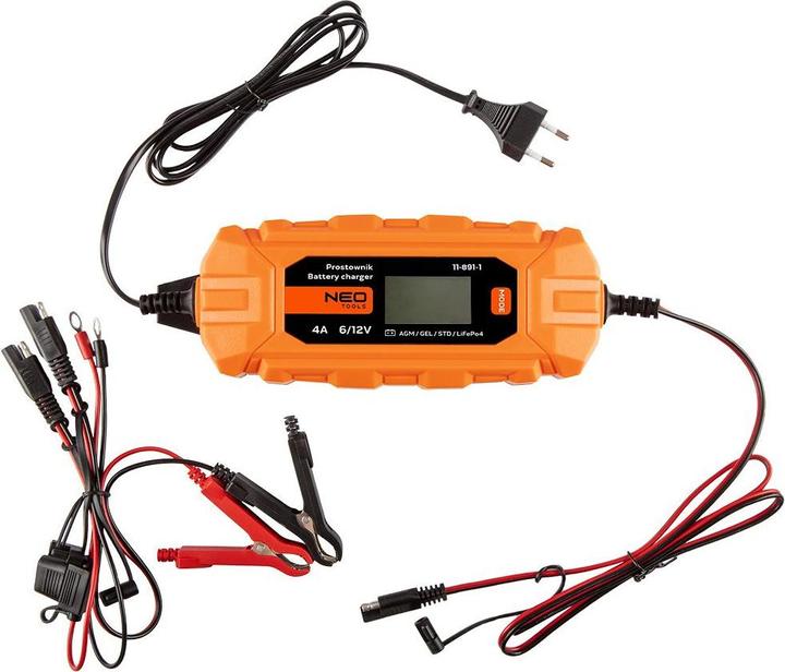 Produktbild Neo Automatisches Ladegerät 4A/70W 3-120Ah für Säure- / AGM-/GEL-Batterien (12V, 4 A)