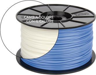 Image du produit Hamlet Bobine de filament ABS thermosensible pour imprimantes 3D 3D 3DX100 : change de couleur à la chaleur (ABS, 1.75 mm, 1000 g, Blanc, Bleu)