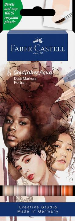 Produktbild Faber-Castell GOFA AQUA DUAL MARKER - Farbstoffmarker (Portrait, 0.40 mm, 6 x)