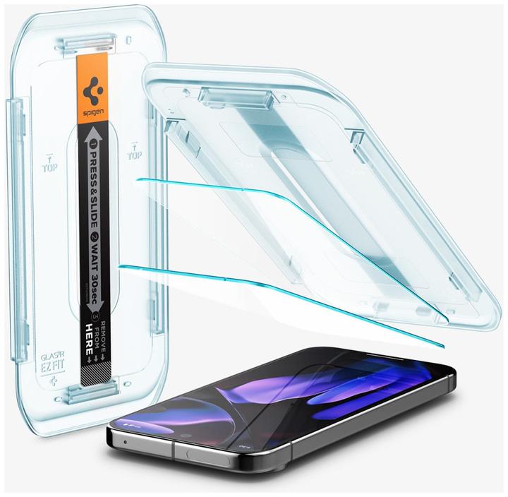 Produktbild Spigen EZ Fit Gehärtetes Glas Clear Displayschutzfolie Google Pixel 9 Pro XL 2-Pack (2 Stück, Google Pixel 9 Pro XL)