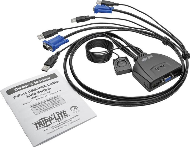 Produktbild Eaton TRIPPLITE 2-Port USB/VGA Cable KVM Switch with Cables and USB Peripheral Sharing