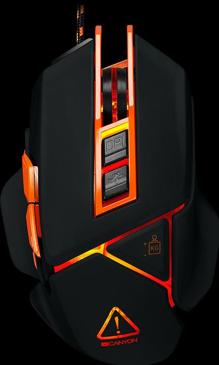 Actual product image Canyon Gaming mouse Hazard GM-6, with backlight, 9 programmable buttons, 6400 DPI (Cable)