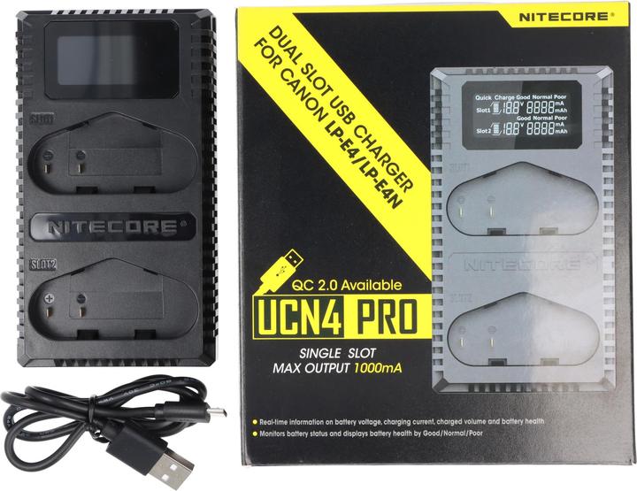 Actual product image Nitecore UCN4 PRO - für Canon Cameras (Camera battery charger)