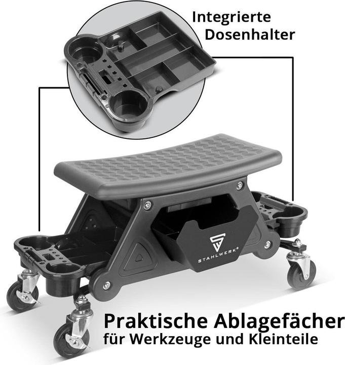 Image du produit Stahlwerk Tabouret d'atelier WRS-185 avec capacité de charge de 185 kg Siège d'atelier Tabouret roulant (1 x)