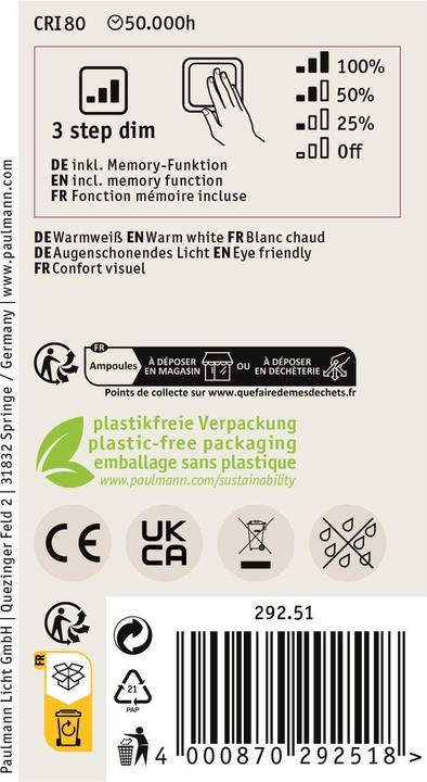 Actual product image Paulmann AGL Eco-Line (E27, 4 W, 806 lm, 1 x, B)