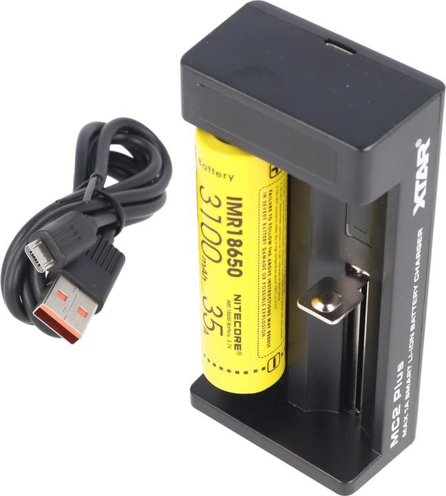 Immagine prodotto AccuCell Caricabatterie MC2 Plus adatto per 10440, 14500, 14650, 16340, 17335, 17500, 17670, 18350, 18490 (1 pz., Caricabatterie senza batteria)