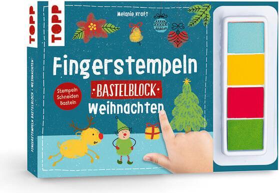 Fingerstempeln. Bastelblock Weihnachten