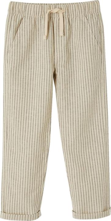 Actual product image Vertbaudet Wide boys' trousers with stripes, linen mix (158)