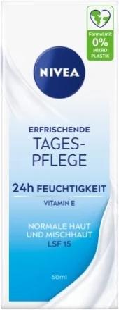NIVEA Feuchtigkeitscreme, SPF 15, normale und gemischte Haut, 50 ml (50 ml, Tagescreme, SPF 15)