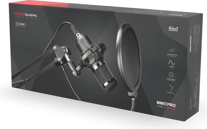 Image du produit Mars Gaming Microphone MMicPro avec bras de montage (Noir)
