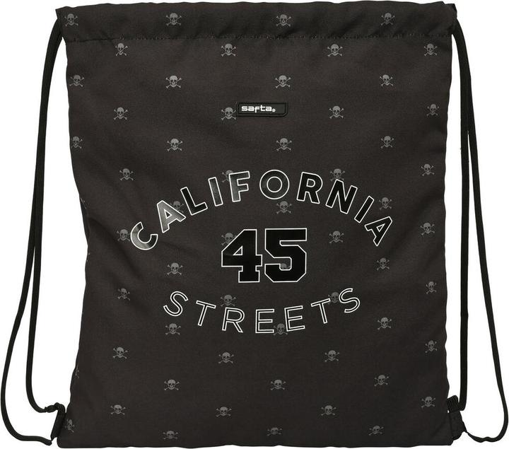 Safta Rucksacktasche mit Bändern California Schwarz 35 x 40 x 1 cm