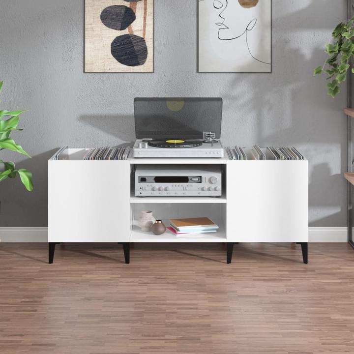 Produktbild VidaXL Plattenschrank Hochglanz-Weiss 121x38x48 cm Holzwerkstoff