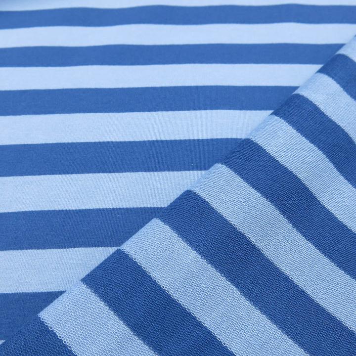 Produktbild Stoffrestposten French Terry - Streifen Blau