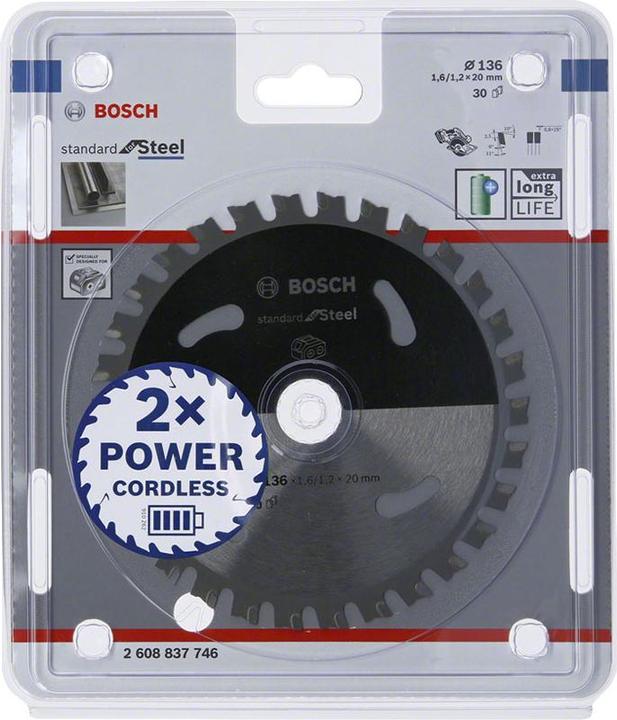 Produktbild Bosch Professional Zubehör PRO Steel cordless Kreissägeblatt, 136 x 1,6 x 20 mm