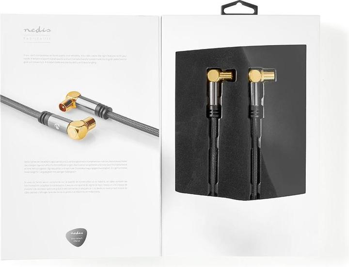 Produktbild Nedis Koaxial Kabel - IEC Stecker - IEC Buchse - Vergoldet - 75 Ohm - 4-fach geschirmt - 5 m - run (75 dB, Antennenkabel)
