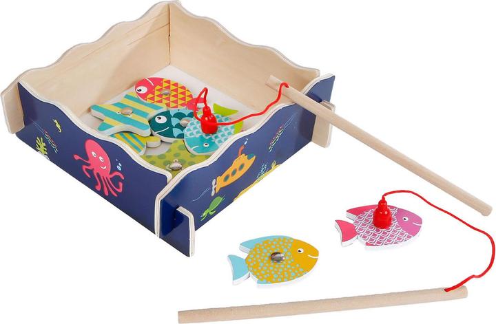 Immagine prodotto Gioco di pesca magnetico in legno, 15 pezzi.