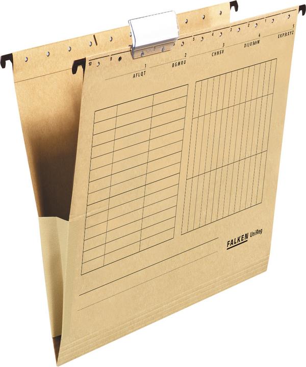 Actual product image Falken Hanging bag UniReg DIN A4 230g/m² manila cardboard recycled natural brown 5 pcs/pack. (A4, 1 x)