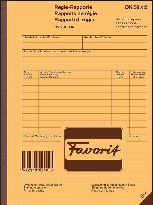 Favorit Regierapport 8181OK (100 x)