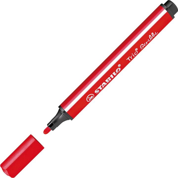 Actual product image STABILO Trio Scribbi Spring-loaded triangular felt-tip pen (Red, 1 x)