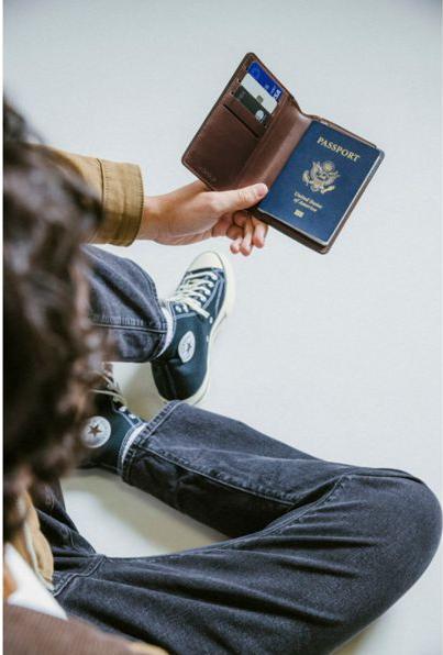 Actual product image Nomad Leather Passport Wallet Rustic Brown