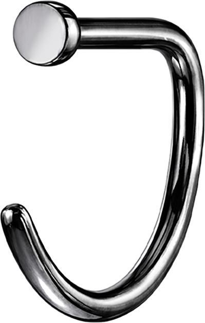 Star Piercing Nasenring offen schwarz D-Form (ohne Messing, Titan G23)