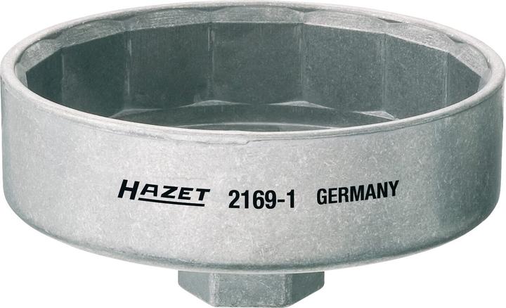 Produktbild HAZET Ölfilter-Schlüssel 2169-1 ∙ Vierkant12,5 mm (1/2 Zoll) ∙ Aussen 15-kant Profil ∙ 102 mm