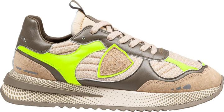 Immagine prodotto Philippe Model olympique sneakers in leather and fabric color military green and yellow (43)