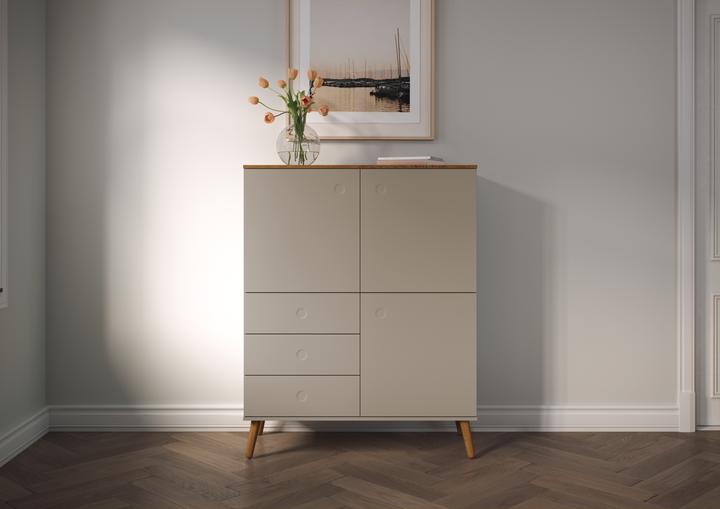 Produktbild tenzo Highboard Dot Taupe 137 x 109 cm (109 x 43 x 137 cm)