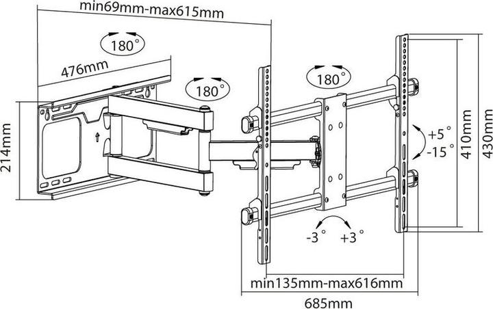 Produktbild Xantron Strong Line-960 (Wand, 70", 60 kg)
