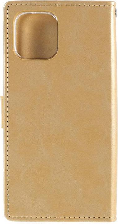 Produktbild iPhone 12 Pro Max - Blue Moon Leder Etui Hülle Karten gold (Apple iPhone 12 Pro Max)