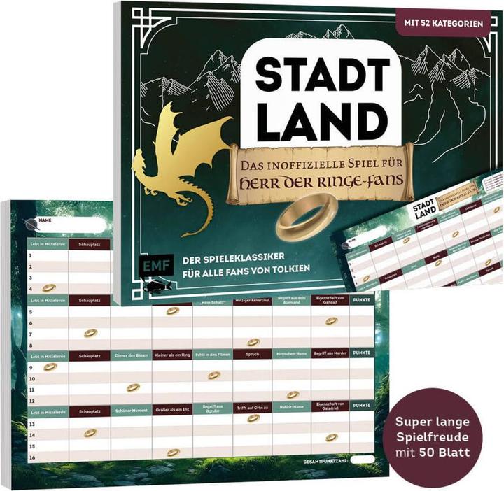 Produktbild Stadt, Land, das inoffizielle Spiel für Herr der Ringe-Fans – Der Spieleklassiker für alle Fans von (Deutsch)