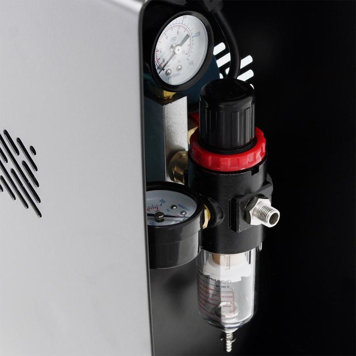 Image du produit Wiltec Compresseur Aérographe AF196AW Réservoir air Piston 2 cylindres 6bar Interrupteur 2 étapes