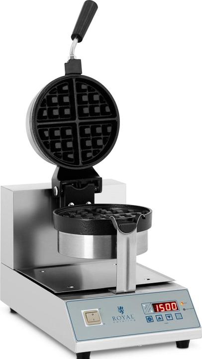 Actual product image Royal Catering Waffle Maker with LED - Rotatable - 1300 W - Round