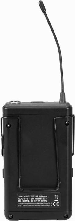Immagine prodotto Omnitronic Trasmettitore bodypack PORTY-8A + microfono per cuffie 863.1MHz
