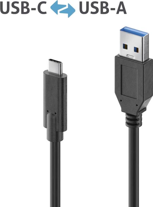Produktbild Purelink USB A – USB C (1 m, USB 3.1, 60 W)