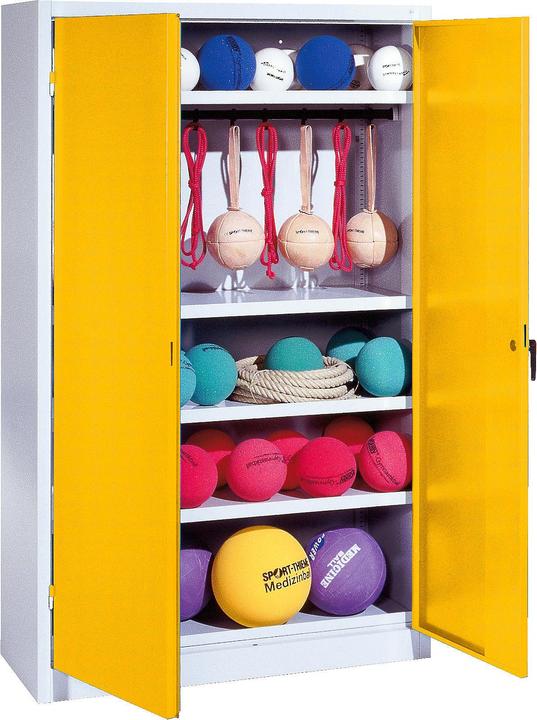 Actual product image C+P Sports equipment cabinet (HxWxD: 195x120x50 cm, with full sheet metal hinged doors, type 2)