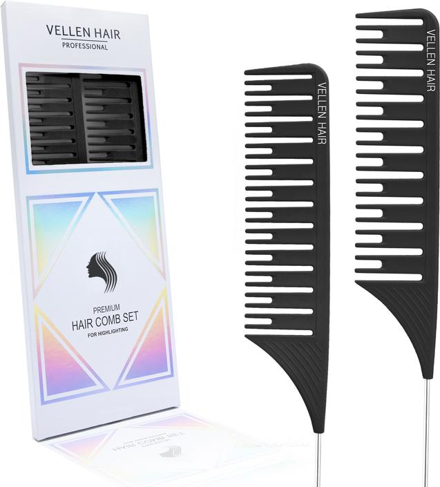 Vellen Hair Highlighting comb set 2 pack black