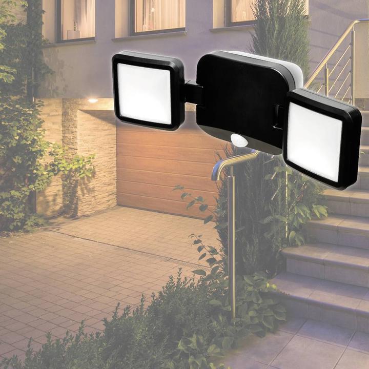 Actual product image Müller Licht Müller-Licht Plaza 27700040 LED-Aussenstrahler mit Bewegungsmelder 10 W Neutralw (480 lm, IP54)