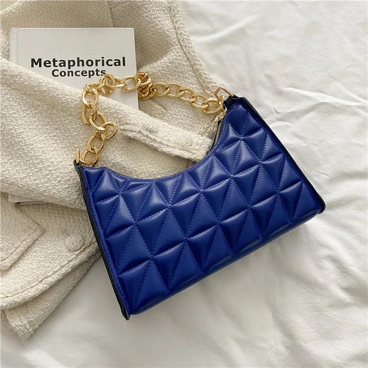 Only-Bags.Store Diamantmuster Umhängetasche PU-Leder Solide Farbe Nische Kette Handtasche Mode Unterarm