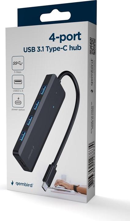 Image du produit Gembird 4-portowy HUB USB 3.1 Gen 1 typu C (USB-C, 4 Ports)