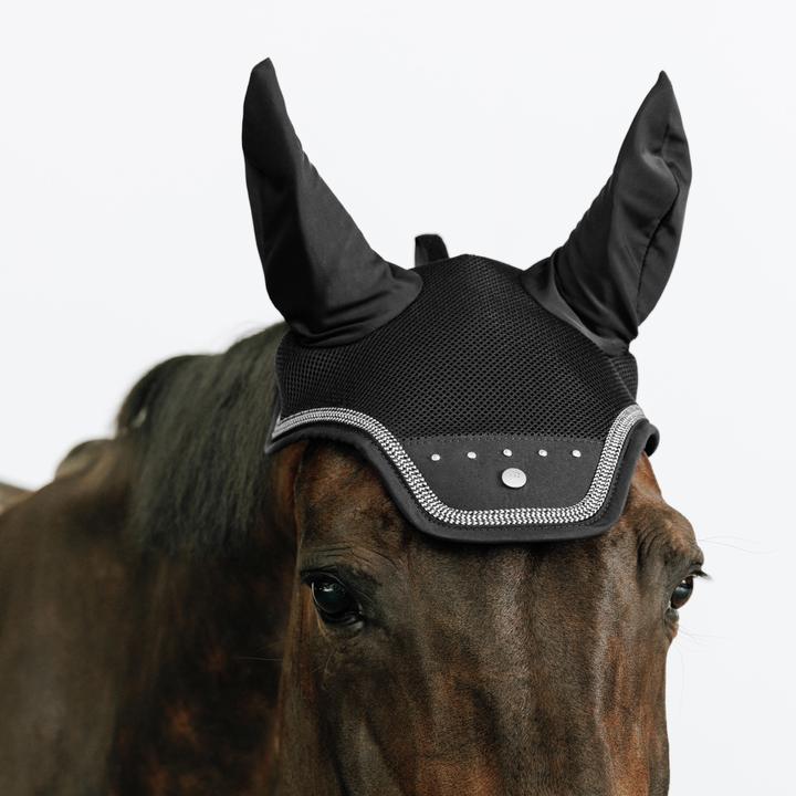 Fouganza Horse Riding Ear Net - Black Rhinestones