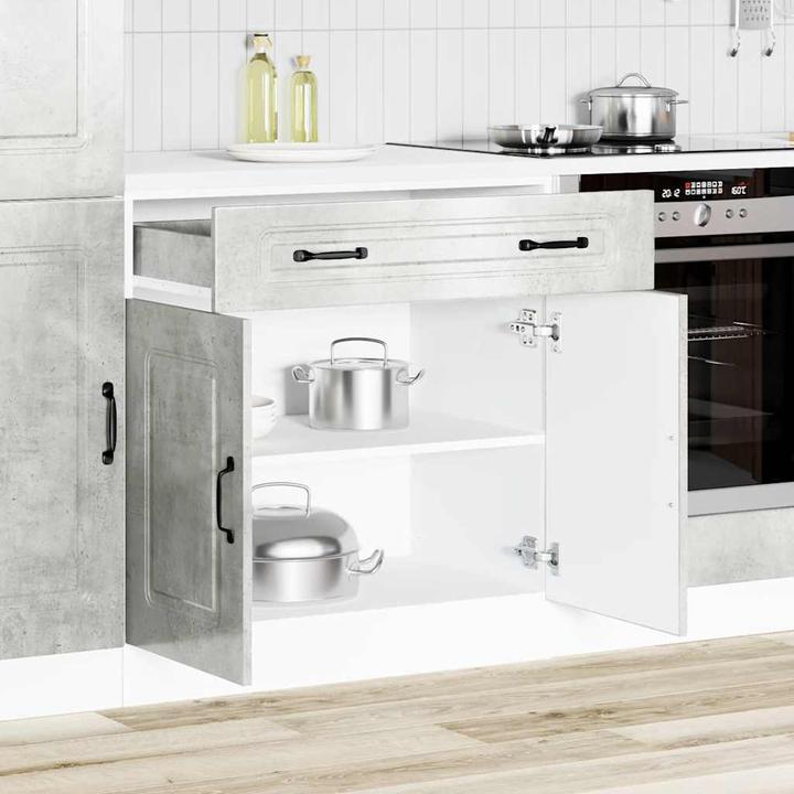 Image du produit VidaXL Élément bas de cuisine Kalmar Gris béton Bois composite Élément bas d'évier (80 x 46 x 81.5 cm)